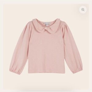 Emile et Ida peony Organic Cotton Bow-Neck T-Shirt, size 6A